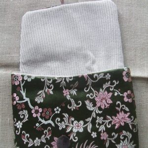 墨綠繁花刺繡布藝短夾