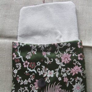 墨綠織錦刺繡長夾